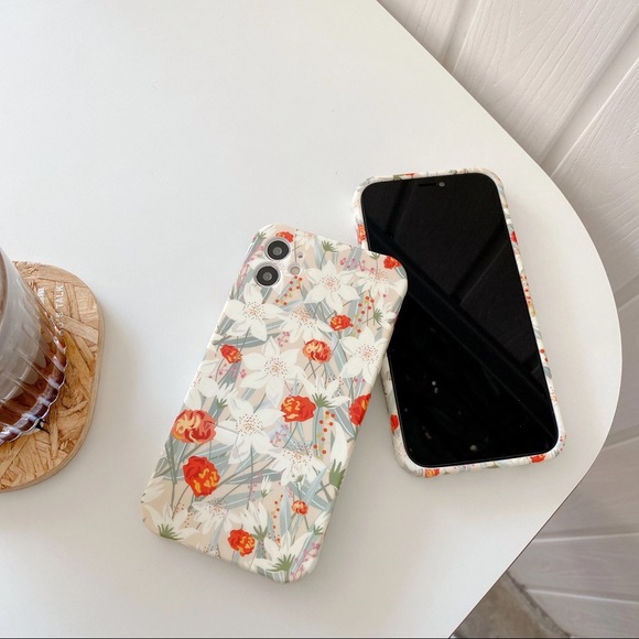 Iphone 11 12 XR 7 8 SE 2020 XS Flowers Kickback Stand Case - Picture 2 of 8